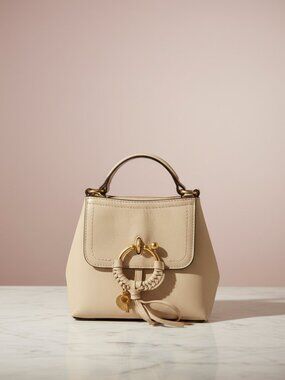 SEE BY CHLOE JOAN SMALL BACKPACK IN CEMENT BEIGE